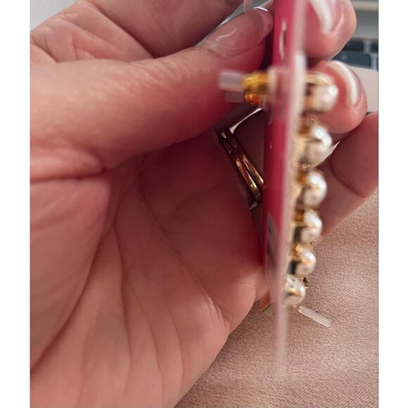 Isaac Mizrahi Pearl and Rhinestone Crystal Drop Dangle Fashion Earrings - Picture 2 of 4